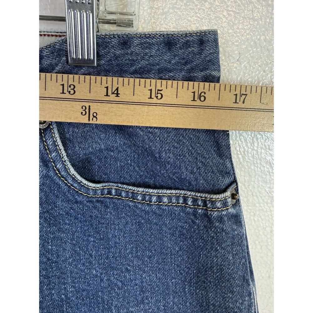 Lands End Womens Jeans Size 14 Blue Denim Relax Fit Tapered Leg Cotton Hipster - Picture 6 of 11